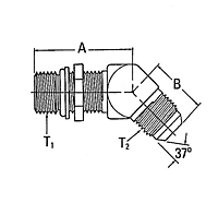 2061 SAE O-Ring Boss to 37º Flare